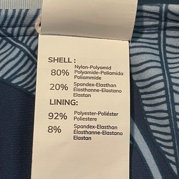 Cupshe Womens  Blue Leaf Print Bikini M Crisscross Back Side Tie Two-Piece Swim - Picture 8 of 9